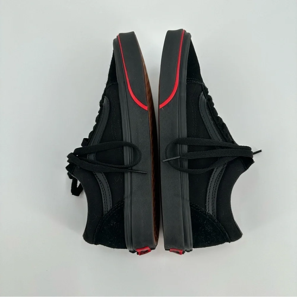 Vans Old Skool Flame Wall Collection Unisex Black Skate Shoes Size M-7, W-8.5